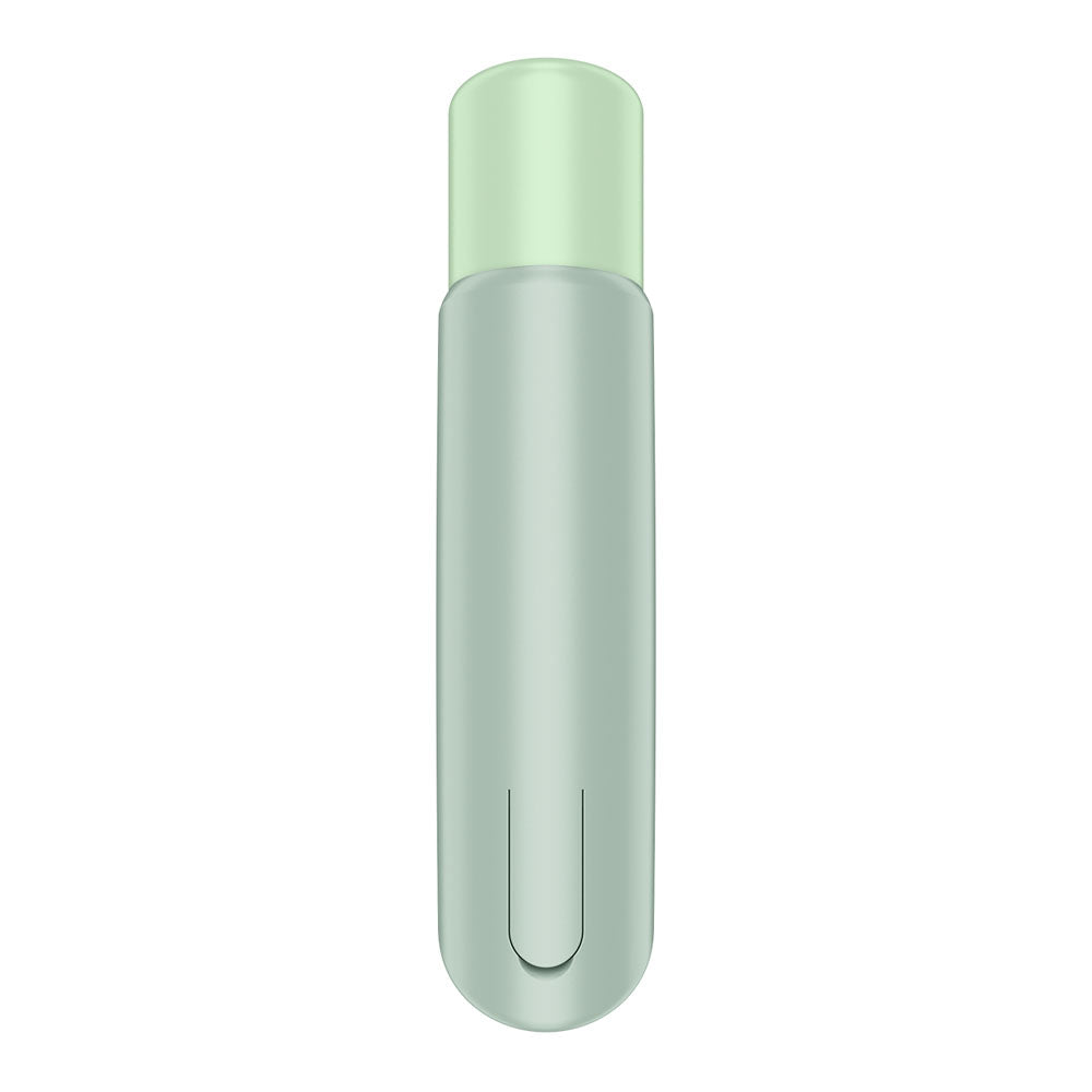 Satisfyer Naughty Kiss - Mint USB Rechargeable Air Pulse Stimulator, a soft matte silicone intimate essential for her.