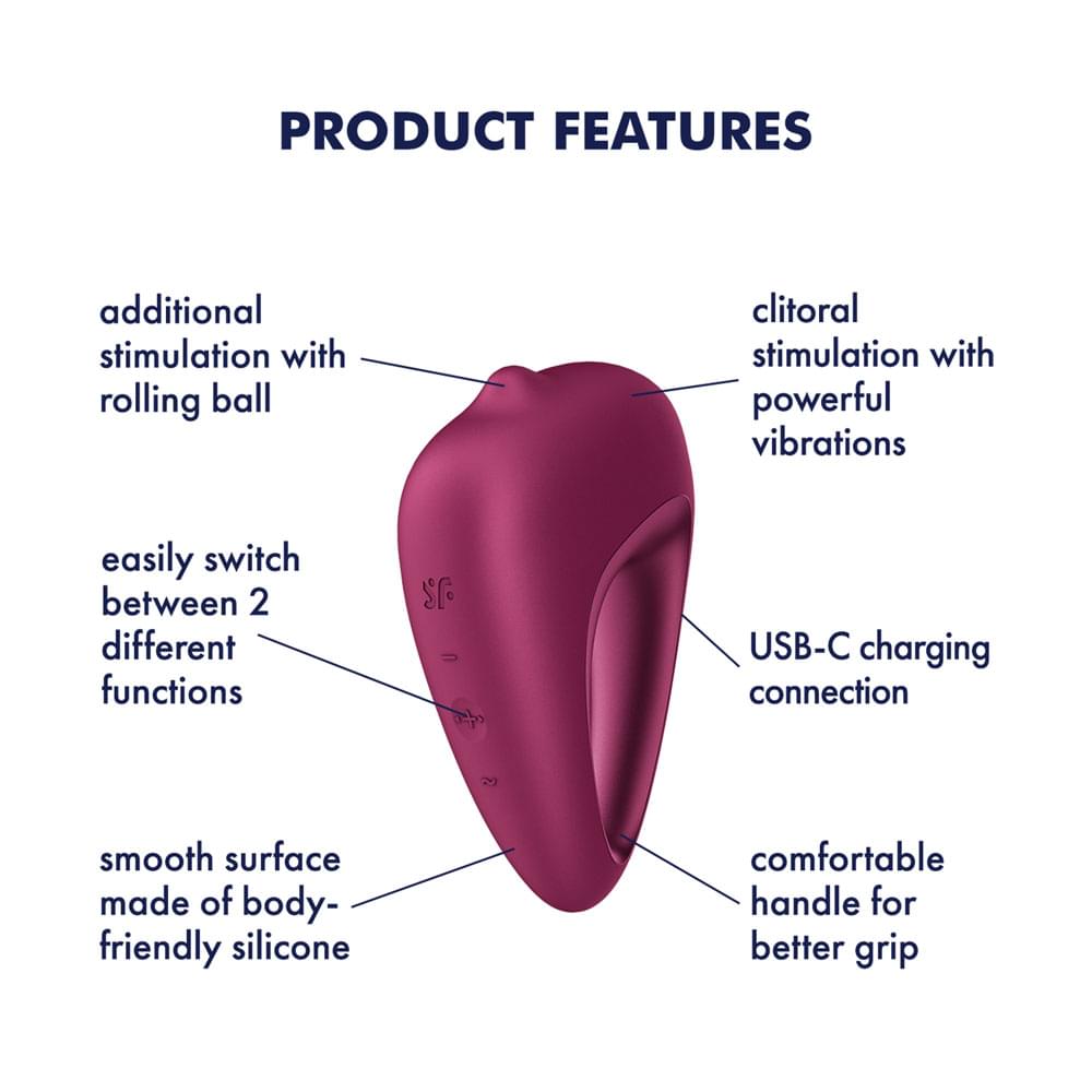 Satisfyer Delighterrr - Berry USB-C Rechargeable Stimulator with Rolling Ball