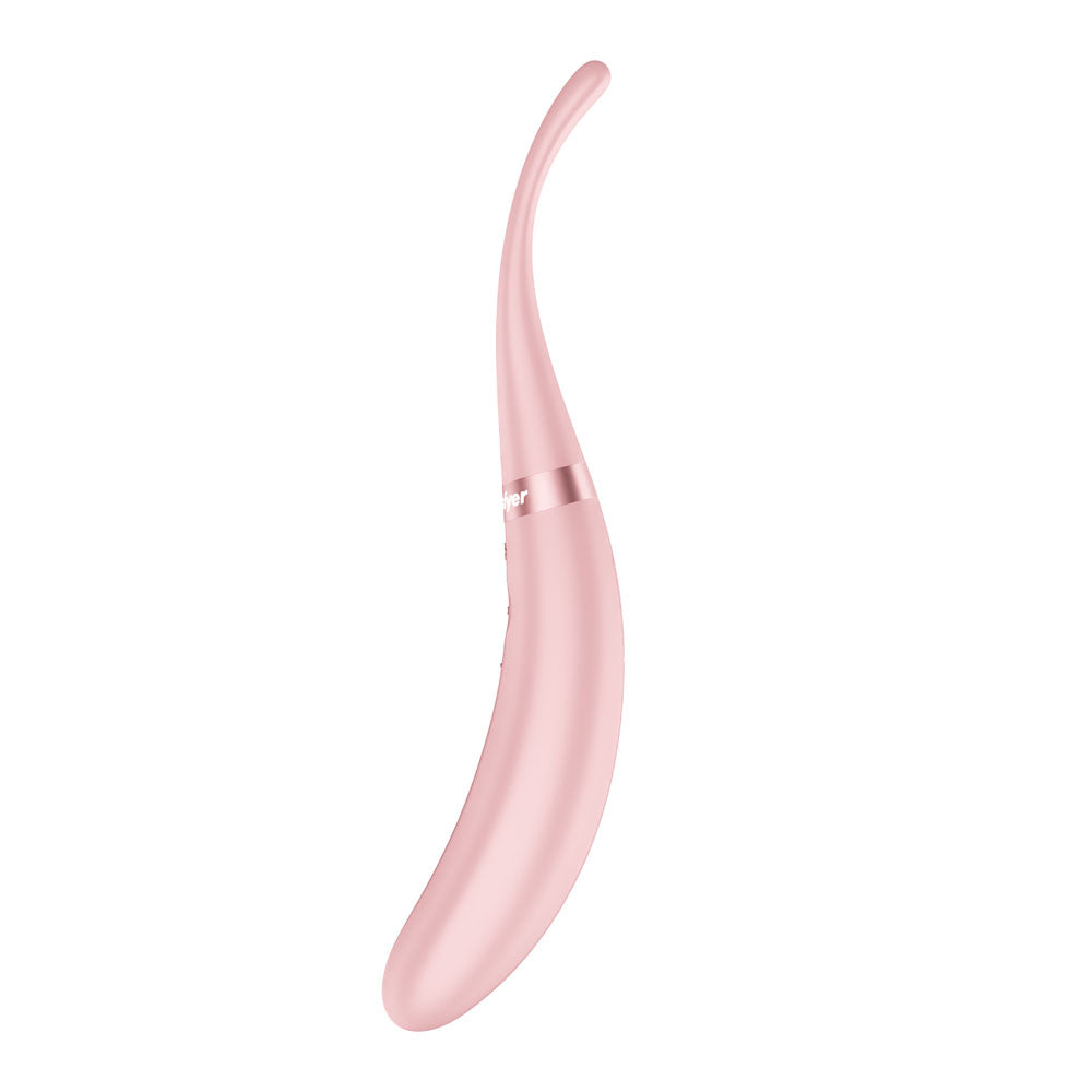 Satisfyer Tip Tease - Rose - Rose USB Rechargeable Vibrator with Twirling Tip for intense pleasure.