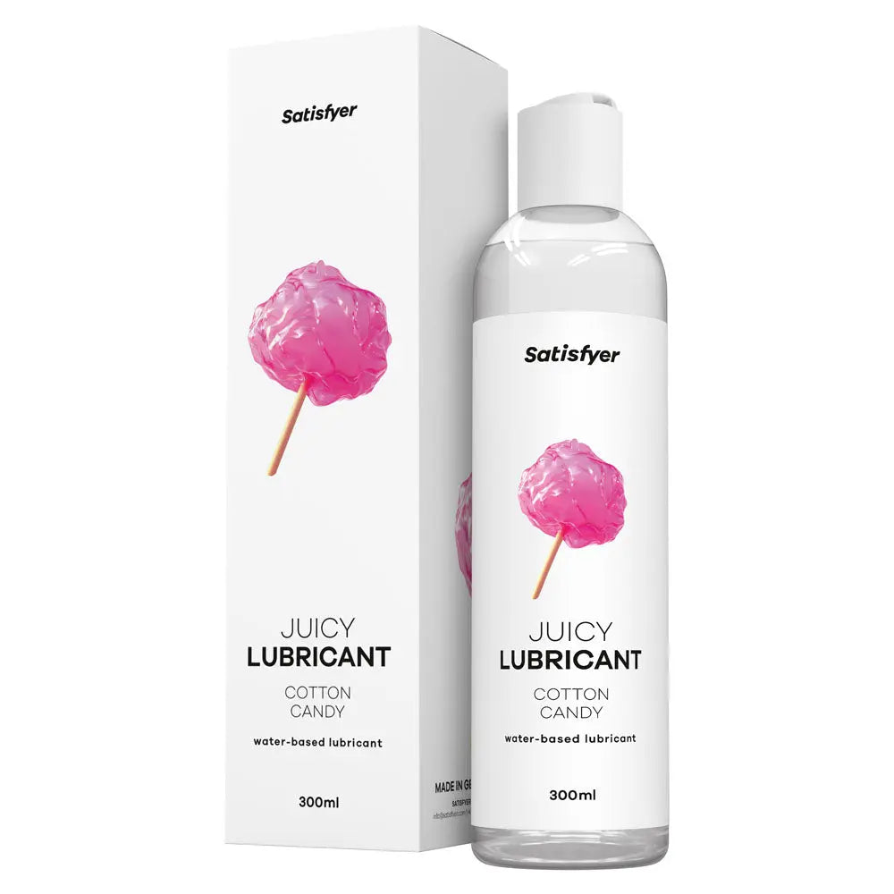 Satisfyer Juicy Lubricant 300 ml Cotton Candy - Cotton Candy Scented Water Based Lubricant - 300 ml Bottle Satisfyer Discreet Intimate Essentials.