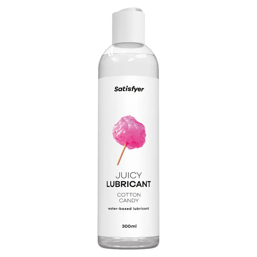 Satisfyer Juicy Lubricant 300 ml Cotton Candy - Cotton Candy Scented Water Based Lubricant - 300 ml Bottle Satisfyer Discreet Intimate Essentials.