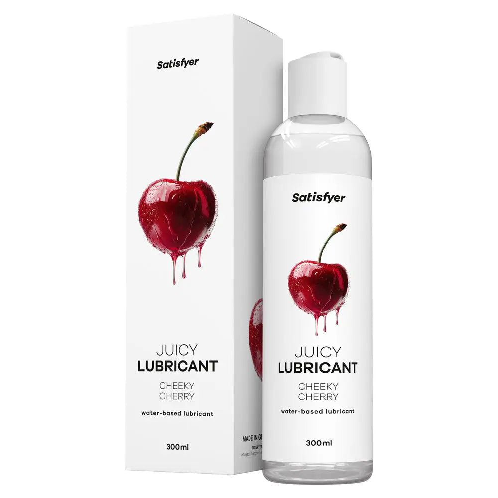 Satisfyer Juicy Lubricant 300 ml Cheeky Cherry - Cherry Scented Water Based Lubricant - 300 ml Bottle Satisfyer Discreet Intimate Essentials.