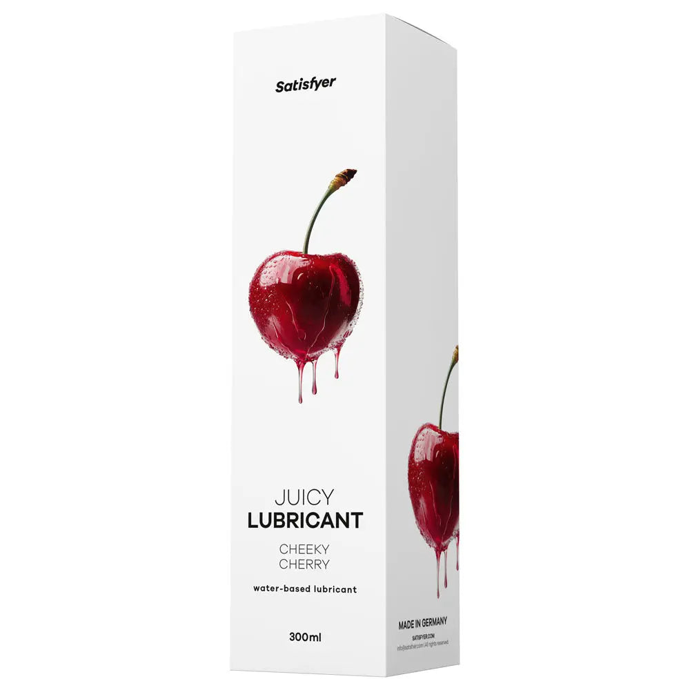 Satisfyer Juicy Lubricant 300 ml Cheeky Cherry - Cherry Scented Water Based Lubricant - 300 ml Bottle Satisfyer Discreet Intimate Essentials.