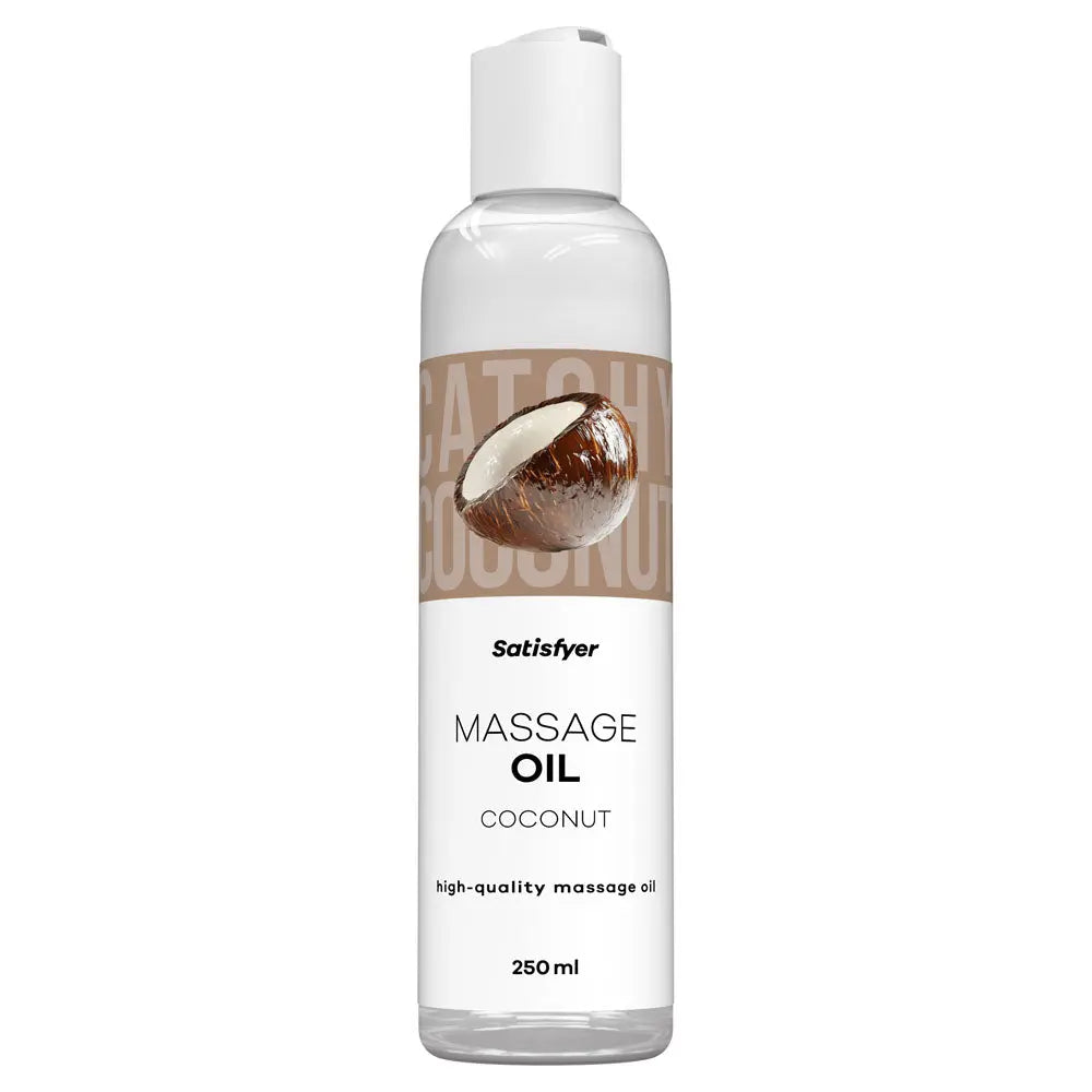 Satisfyer Massage Oil 250 ml Coconut - Coconut Scented Massage Oil - 250 ml Bottle Satisfyer Discreet Intimate Essentials.