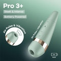 Satisfyer Pro 3+ Battery Series - Mint - Mint  Air Pulse Clitoral Stimulator with Vibration