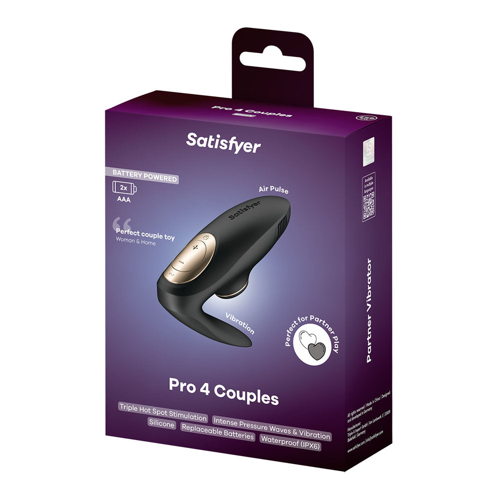 Satisfyer Pro 4 Couples - Battery Series -  U-Shaped Couples Vibe with Air Pulsation