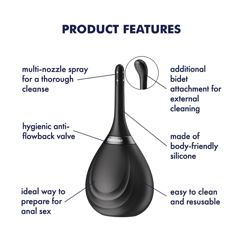 Satisfyer Clean & Play 2-in-1 -  Unisex Douche with 2 Nozzles