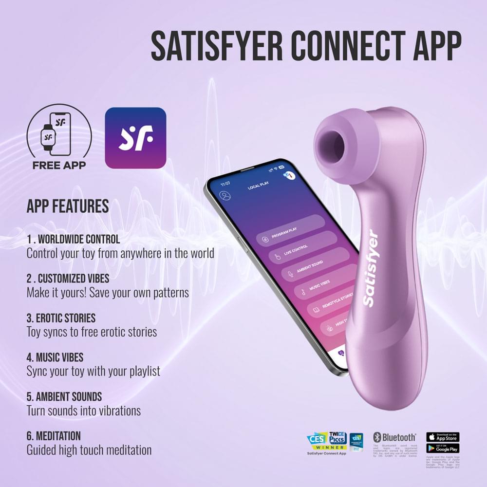 Satisfyer Pro 2 Generation 4 - Amethyst - Amethyst Touch-Free USB-C Rechargeable Clitoral Stimulator with App Control