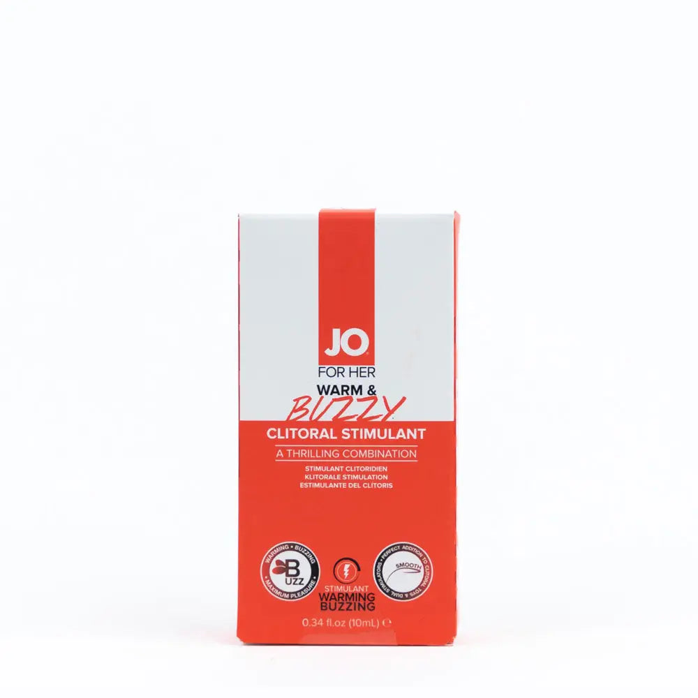JO Warm & Buzzy Clitoral Stimulant - 10 mL - Warming Clitoral Stimulation Gel - 10 ml Tube JO Discreet Intimate Essentials.