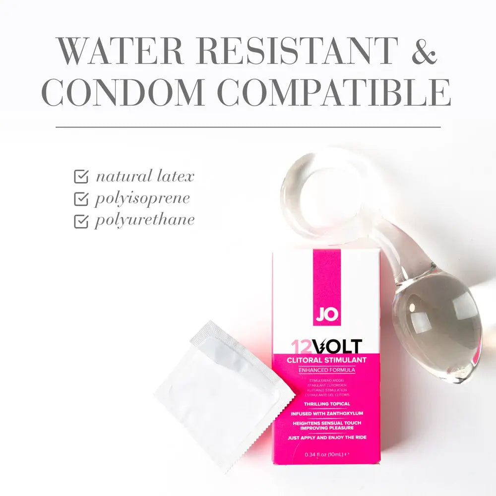 JO 12 Volt Clitoral Stimulant - 10 mL - Stimulating Gel for Women - 10 ml Tube JO Discreet Intimate Essentials.