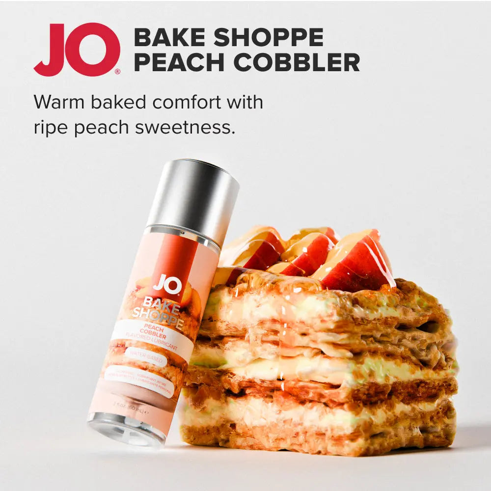Affordable quality JO Bake Shoppe - Peach Cobbler - Peach Cobbler Flavoured Water Based Lubricant - 60 ml Bottle  from JO by Discreet Intimate Essentials with Discreet Delivery 