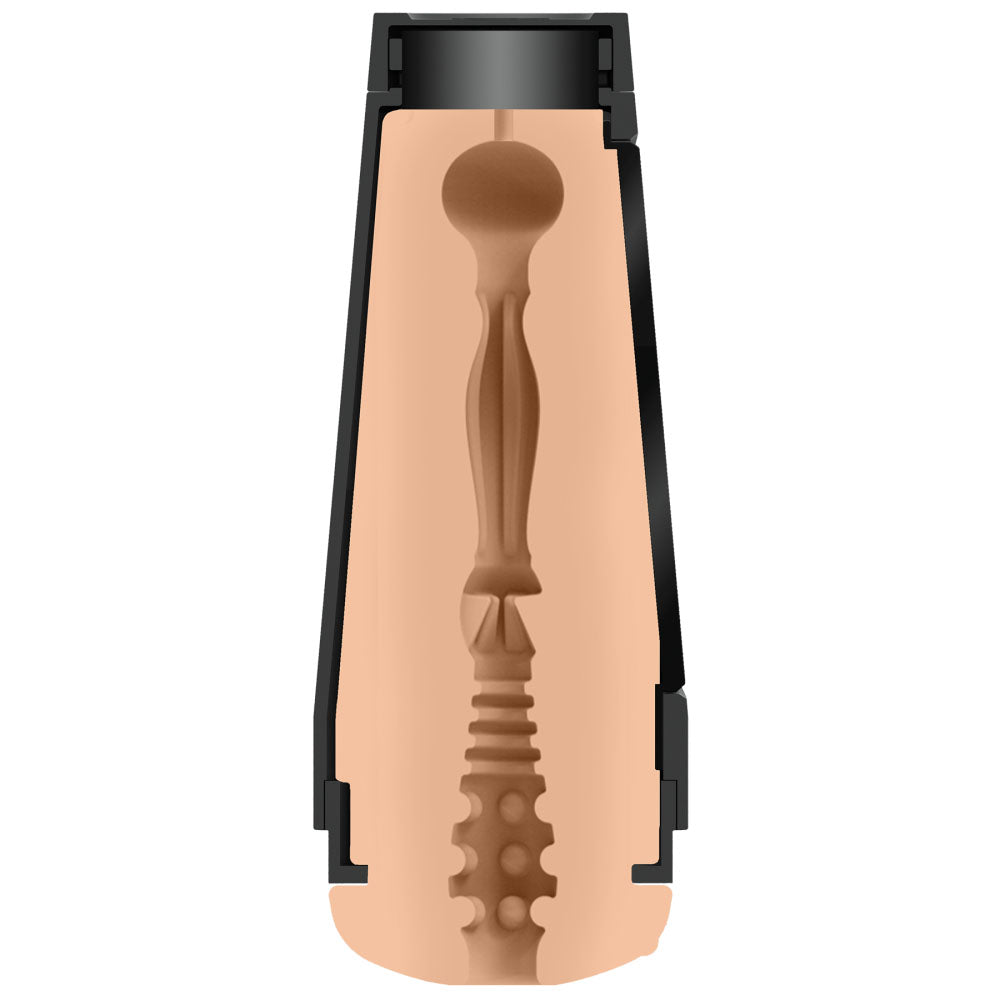Main Squeeze - Cami Strella -  Vagina Stroker showcasing the lifelike ULTRASKYN interior and hard outer case.