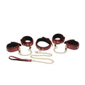 6 Pc PU Leather Bondage Set Burgundy Master Series Discreet Intimate Essentials.