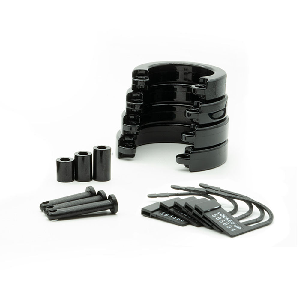 CB-6000S Chastity Cock Cage Kit -  -  2.5 Inch Cock Cage Kit components including u-rings and pins.