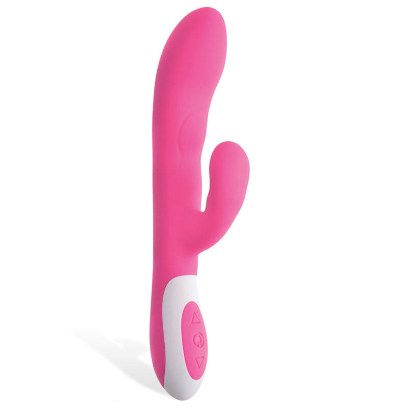 Adam & Eve The Warming Rabbit G - 21.6 cm (8.5'') USB Rechargeable Warming Rabbit Vibrator in pink silicone.