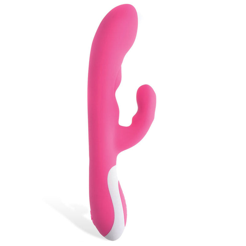 Adam & Eve The Warming Rabbit G -  21.6 cm (8.5'') USB Rechargeable Warming Rabbit Vibrator in pink silicone design.