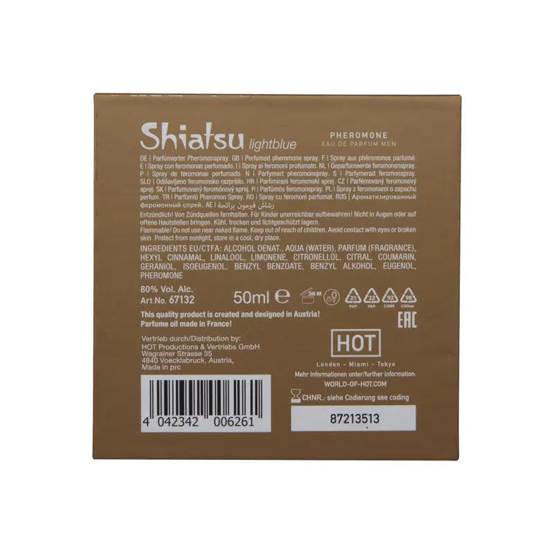 Affordable quality Shiatsu Pheromone Eau De Parfum Men - Light  - Pheromone Fragrance for Men - 50 ml  from Hot Production by Discreet Intimate Essentials with Discreet Delivery 
