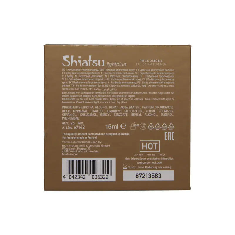Affordable quality Shiatsu Pheromone Eau De Parfum Men - Light  - Pheromone Fragrance for Men - 15 ml  from Hot Production by Discreet Intimate Essentials with Discreet Delivery 