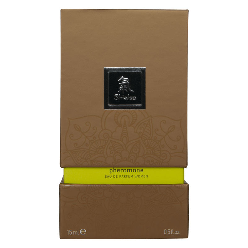 Shiatsu Pheromone Eau De Parfum Women - Lime - Pheromone Fragrance for Women - 15 ml packaging with logo.