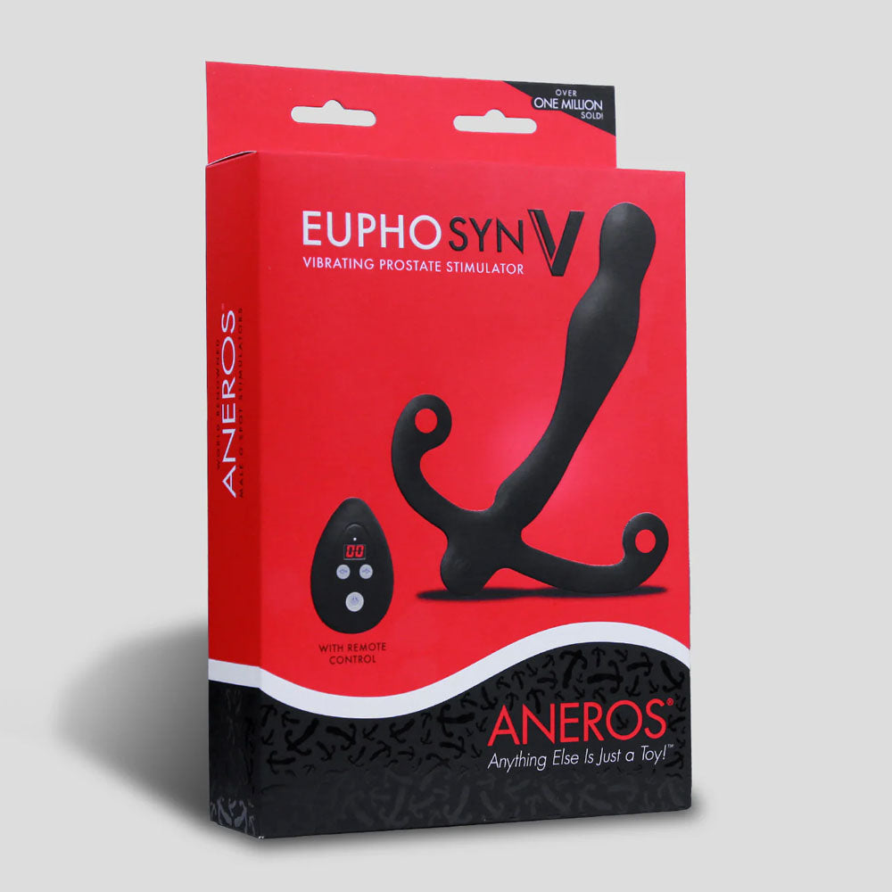 Aneros Eupho Syn V - USB Rechargeable Vibrating Prostate Massager with Remote packaging, intimate essentials for her.