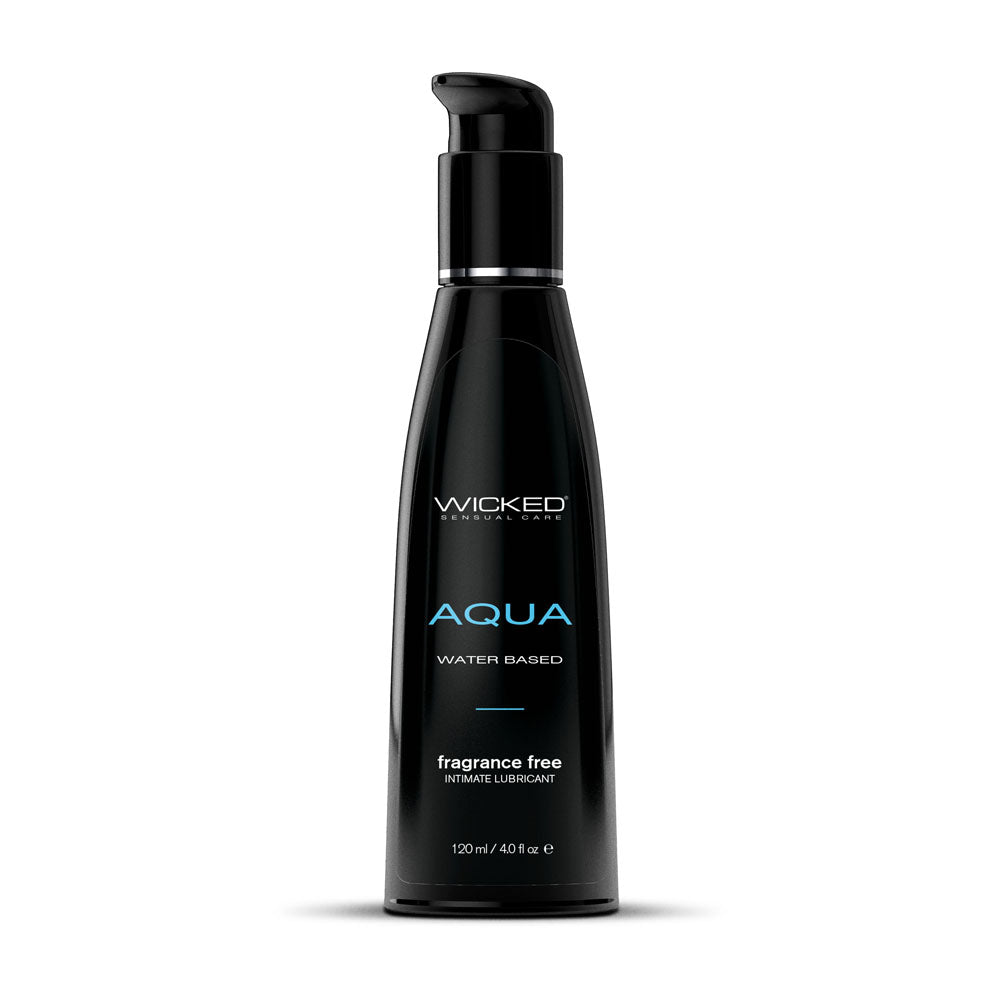 Wicked Aqua - Water Based Lubricant - 120 ml (4 oz) Bottle for intimate essentials, fragrance free and long lasting.