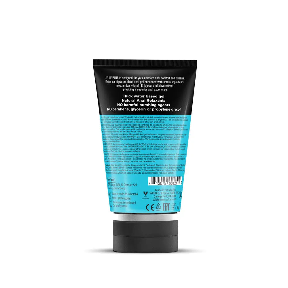 Wicked Jelle Plus - Relaxing Water Based Anal Lubricant - 120 ml Bottle Wicked Discreet Intimate Essentials.