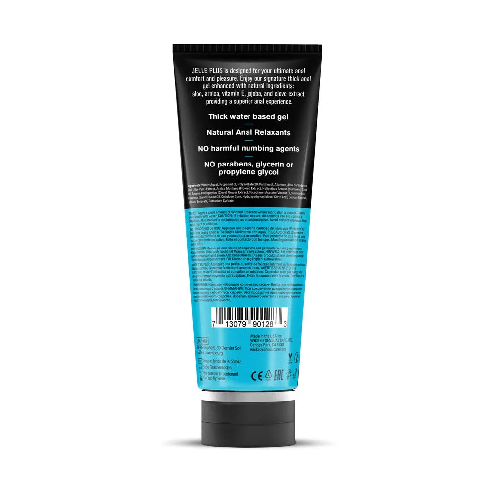 Wicked Jelle Plus - Relaxing Water Based Anal Lubricant - 240 ml Bottle Wicked Discreet Intimate Essentials.