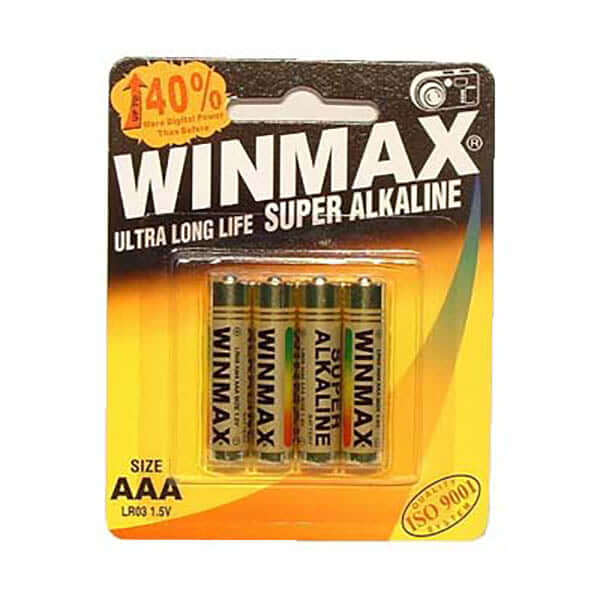 Winmax AAA Super Alkaline Batteries 4 Pack - super alkaline AAA batteries with 40% more digital power