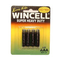 Wincell AAA Super Heavy Duty Batteries pack showcasing AAA super heavy duty batteries designed for long life.