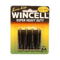 Wincell AA Super Heavy Duty Batteries - Super Heavy Duty Batteries - AA 4 Pack with long life features.