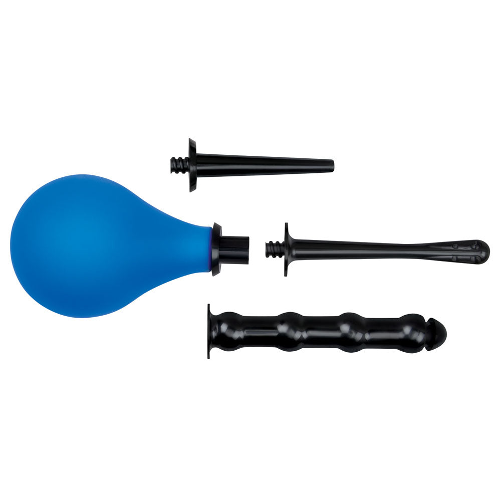 AquaClean 4 Piece Douche Set with Interchangeable Nozzles - 220 ml Capacity with Free Travel Douche Included.