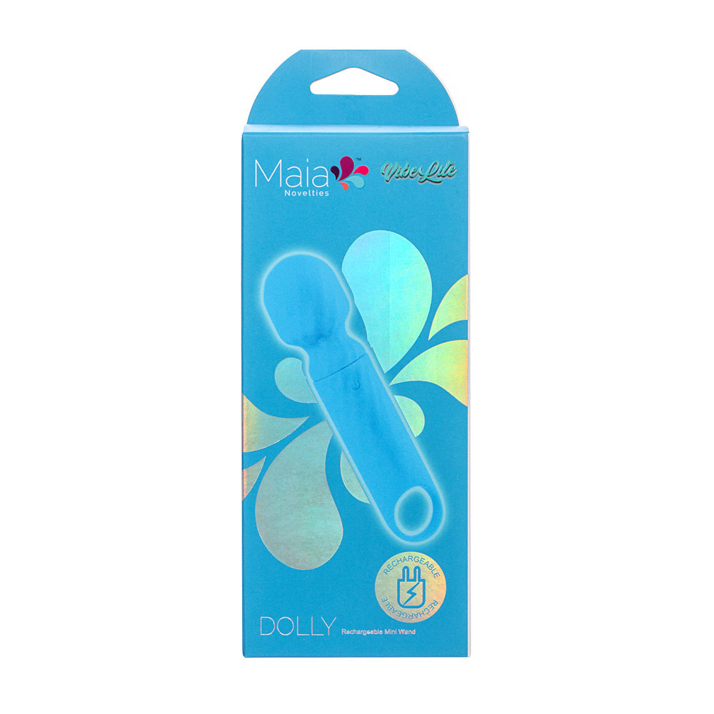 Maia DOLLY -  -  12.7 cm USB Rechargeable Massage Wand packaging, showcasing its sleek design and vibrant coloring.