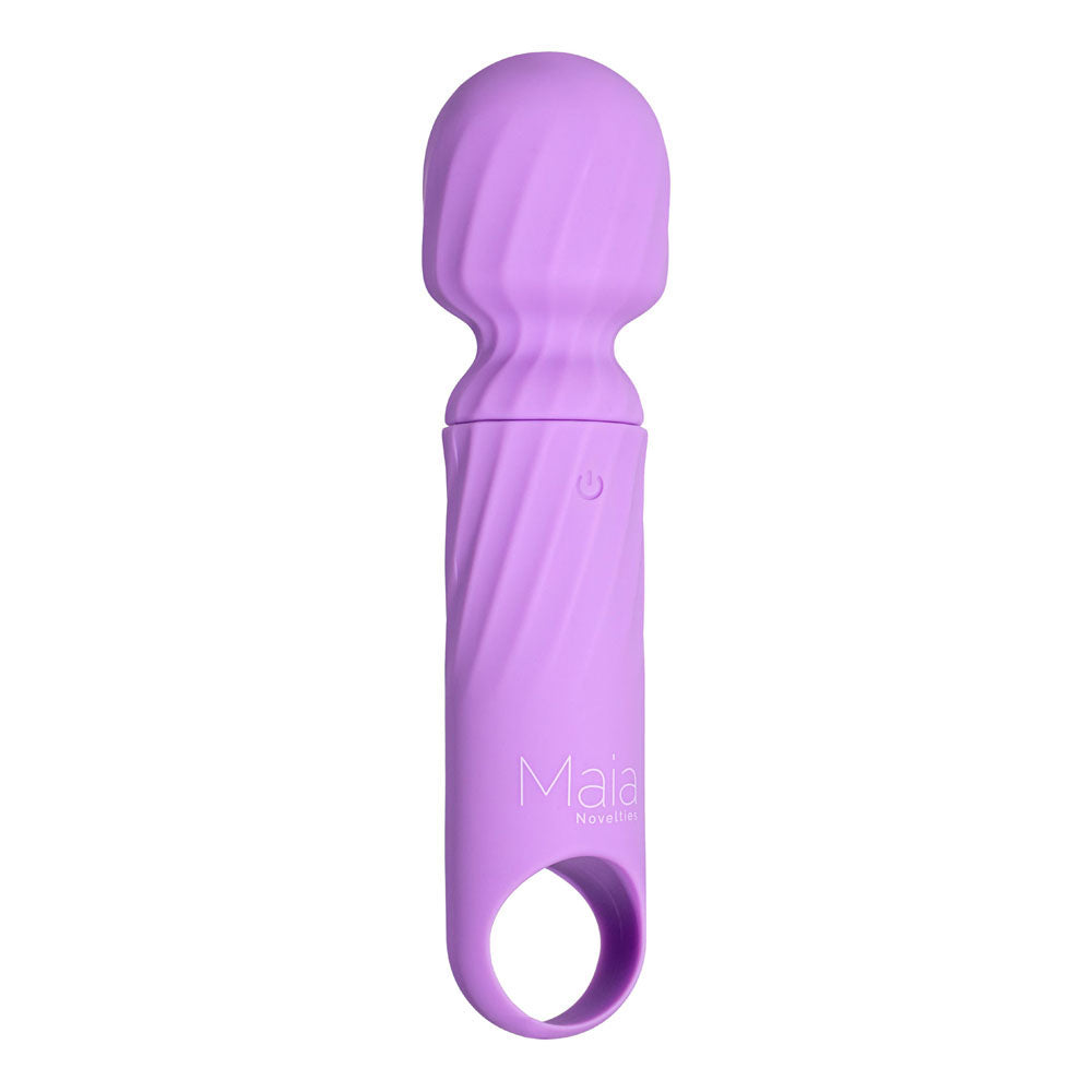 Maia DOLLY -  -  12.7 cm USB Rechargeable Massage Wand in vibrant purple silicone design.