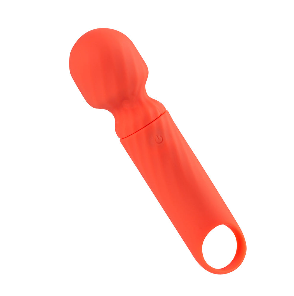 Maia DOLLY - Orange - Orange 12.7 cm USB Rechargeable Massage Wand in vibrant orange silicone.