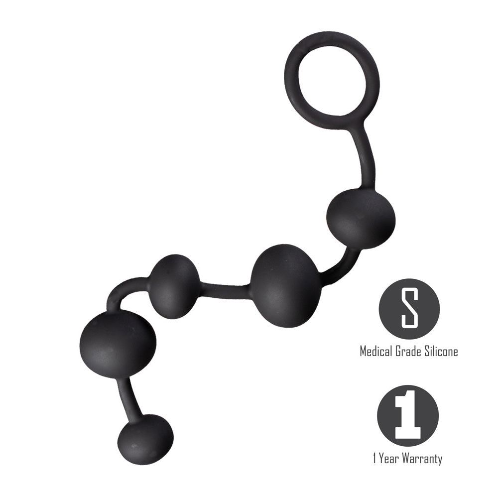 Maia GRAYSON - 16.5 cm Anal Beads made of medical grade silicone with a retrieval ring, perfect for anal play.