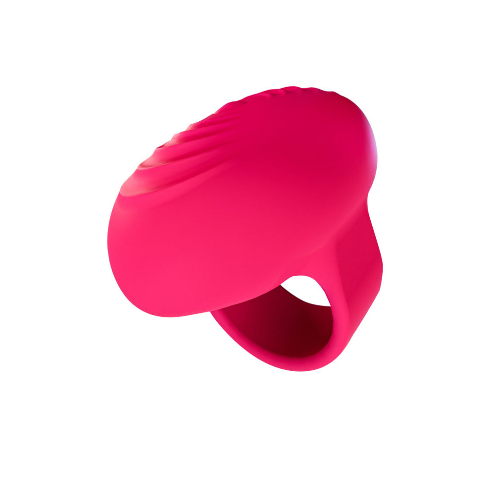 Maia RUBY -  USB Rechargeable Finger Stimulator in vibrant pink silicone, perfect for intimate essentials for her.