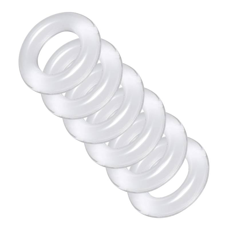 Master Series Ring Master -  Ball Stretcher Kit with six stretchy clear rings for customizable pleasure.
