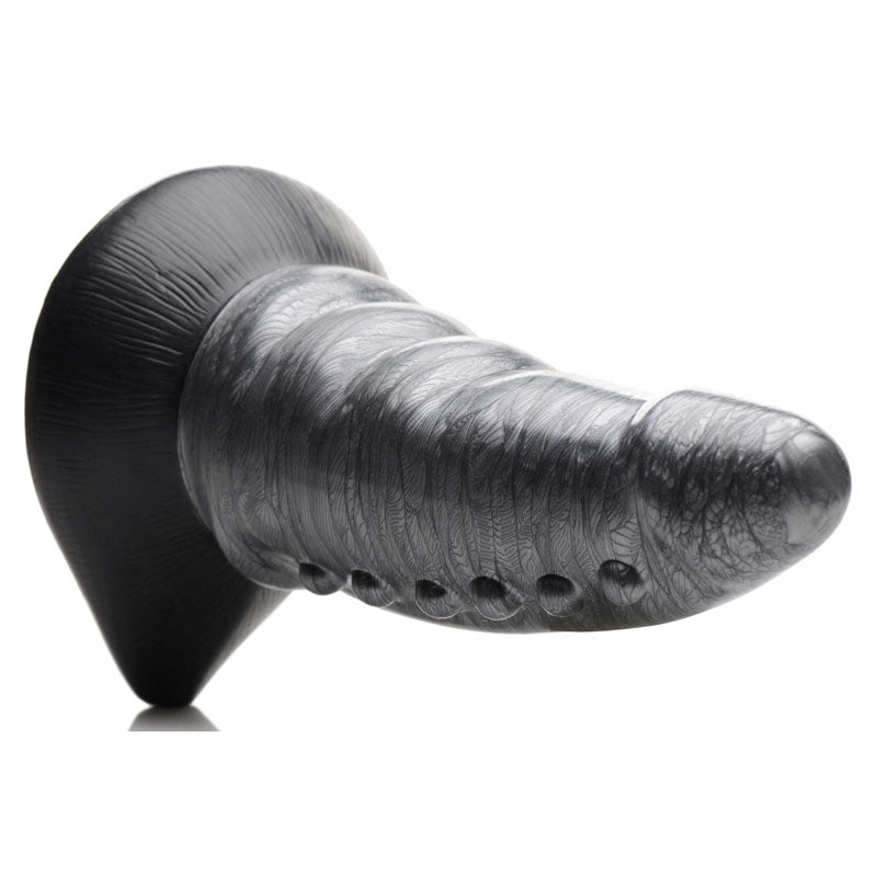 Creature Cocks Beastly Tapered Bumpy Silicone Dildo - Silver 21 cm Bumpy Dildo - close-up view of textured silicone design.