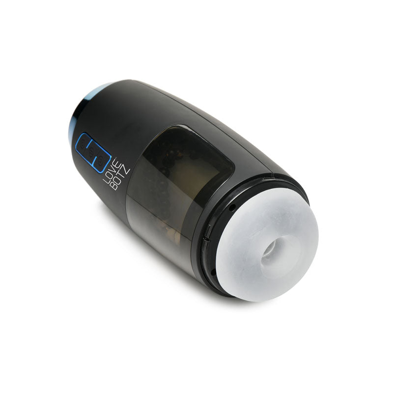 LoveBotz The Milker Slider 18X Stroking Masturbator - USB Rechargeable Stroking Masturbator in black design