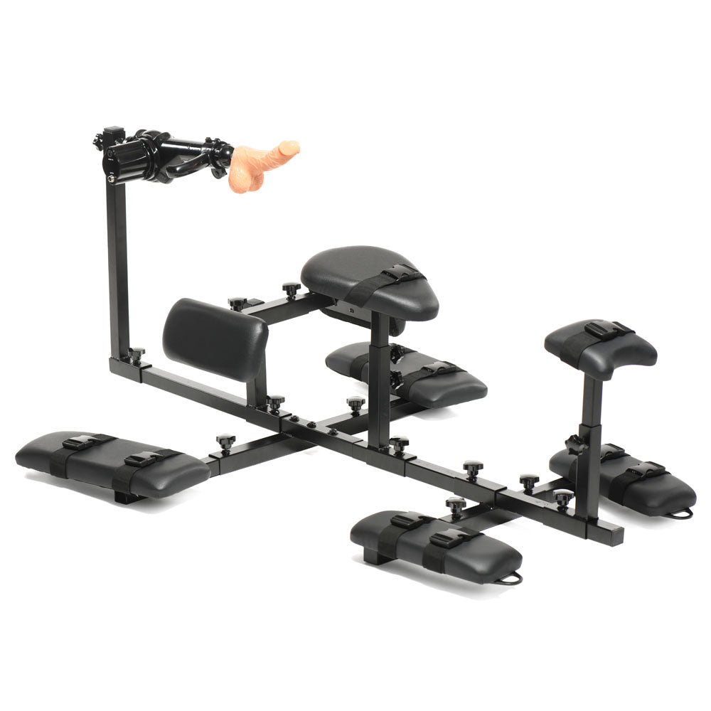 Master Series Subversion - Deluxe Stockade with Mains Powered Sex Machine for sensual play.