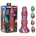 Creature Cocks Larva Silicone Dildo - 22.9 cm Fantasy Dildo with Eggs packaging and product displayed.