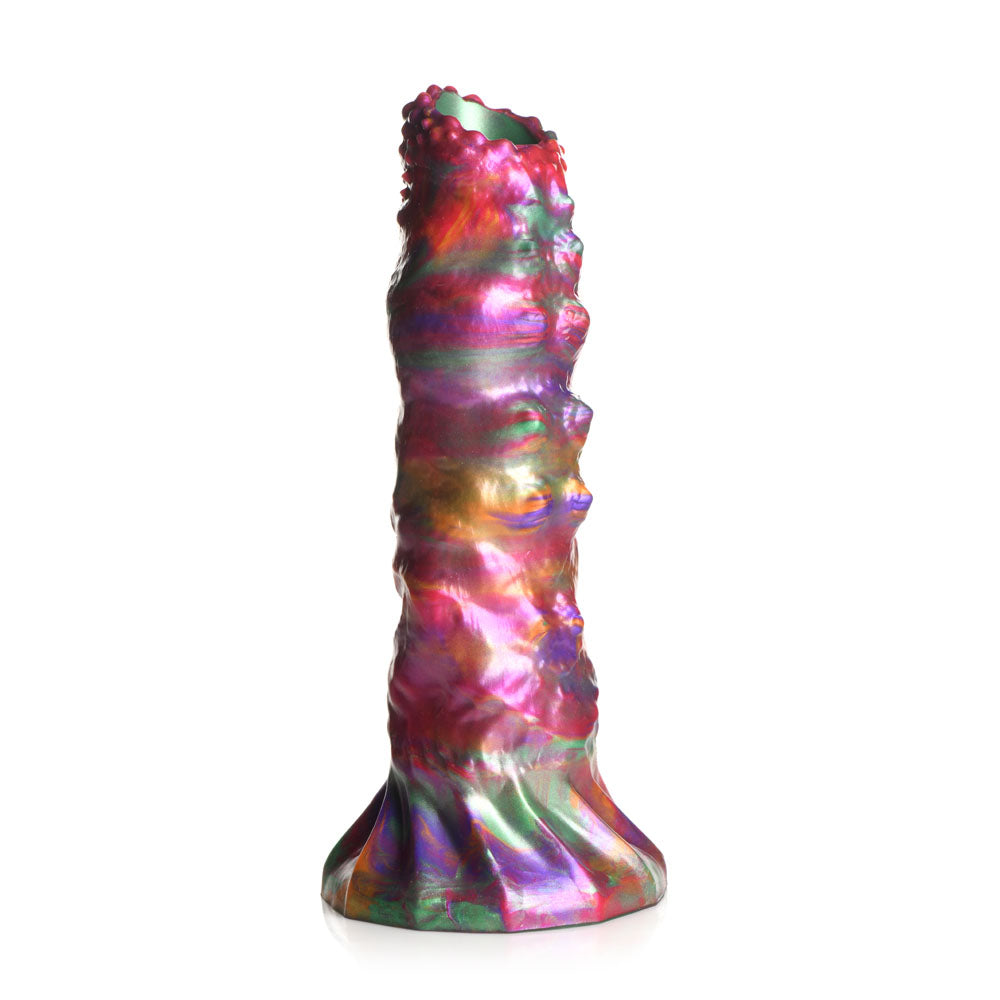 Creature Cocks Larva Silicone Dildo - 22.9 cm Fantasy Dildo with Eggs in vibrant iridescent colors.
