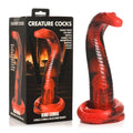 Creature Cocks King Cobra Silicone Dildo - 21.4 cm Fantasy Dildo with vibrant red and black color, perfect for exciting pleasure.