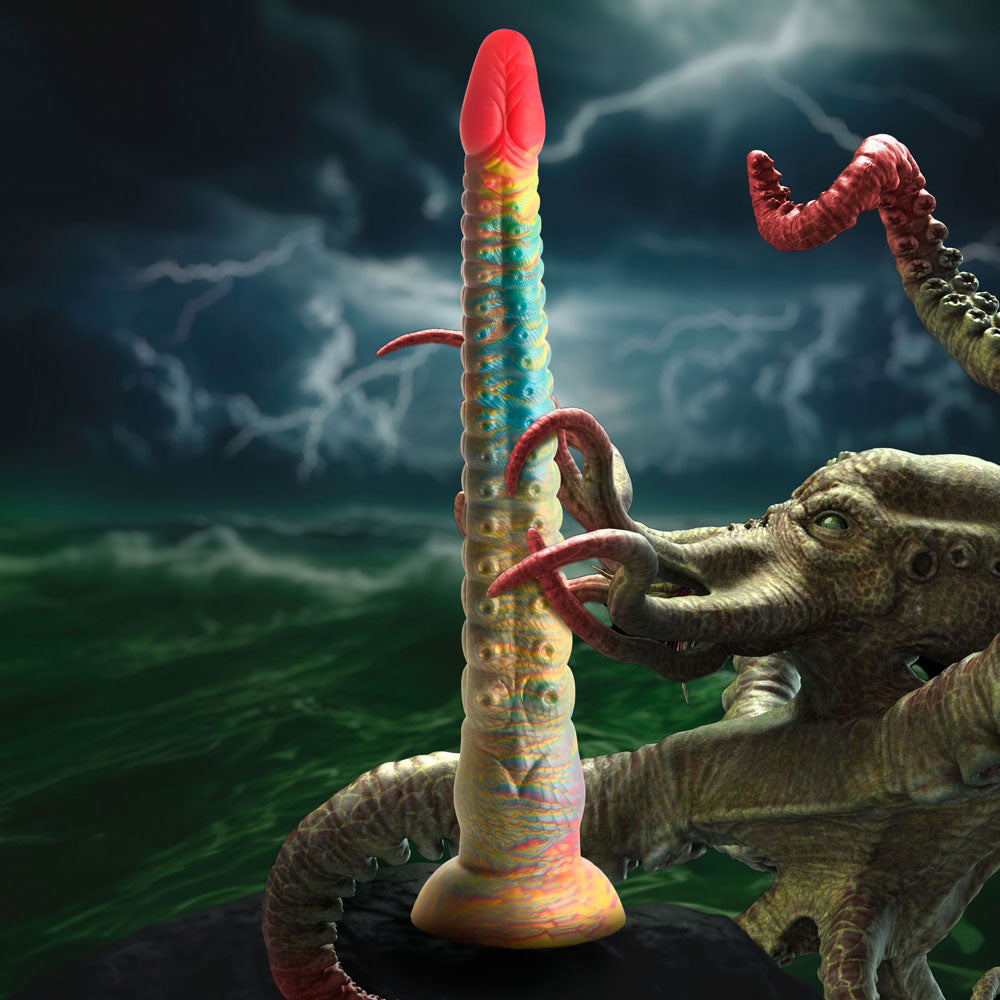 Creature Cocks Tenta-Dick - Multi- 32 cm Tentacle Fantasy Dildo in a mystical ocean setting.