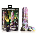 Creature Cocks Dragon Spawn - Multi- 18.5 cm Ovipositor Fantasy Dildo with eggs next to its packaging.