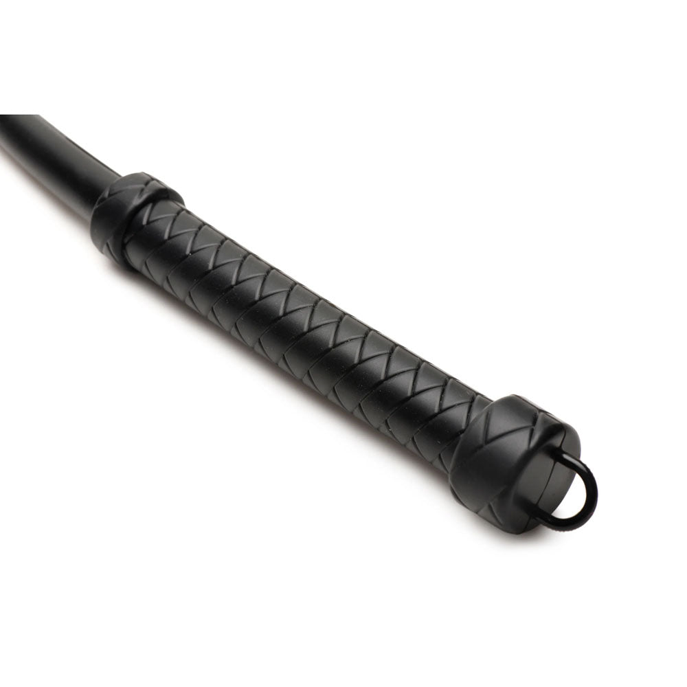 Master Series Viper Tail -  -  Silicone Whip with a black braided handle, perfect for intimate essentials.