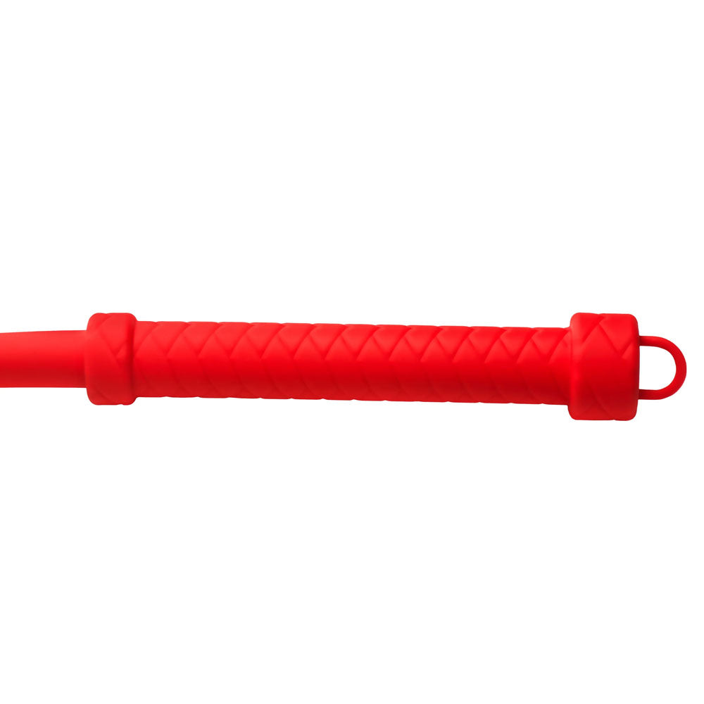 Master Series Viper Tail -  -  Silicone Whip handle in red silicone, designed for intense pleasure and easy grip.