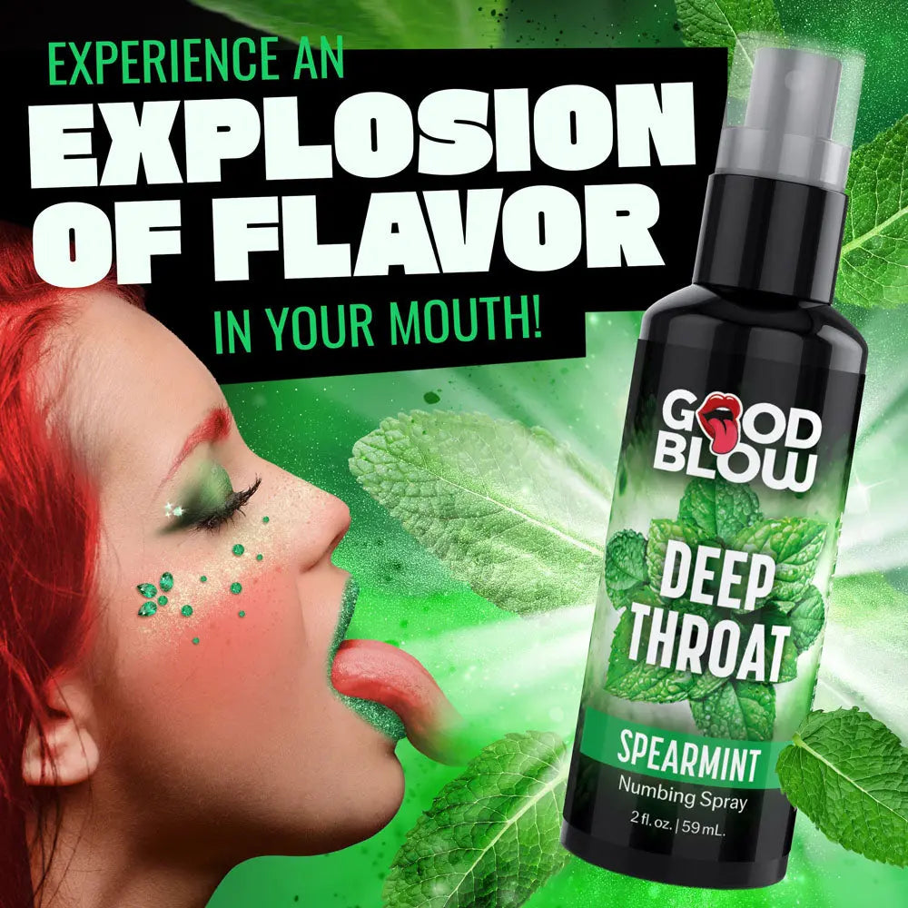 Good Blow Deep Throat Spray - Spearmint - Spearmint Flavoured Numbing Spray - 59 ml Spray XR Brands Discreet Intimate Essentials.
