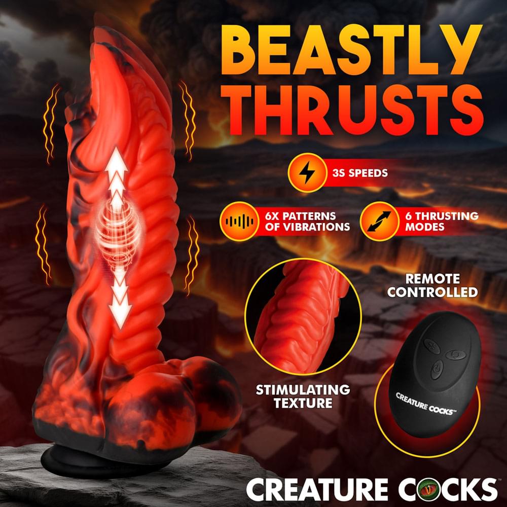 Creature Cocks Dragon Thrust -  24.1 cm USB Rechargeable Thrusting & Vibrating Fantasy Dildo with Remote