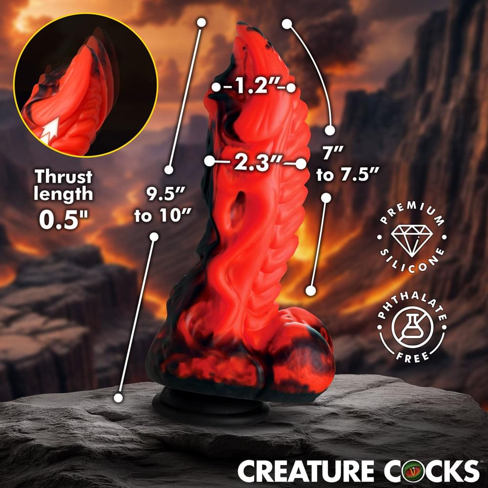 Creature Cocks Dragon Thrust -  24.1 cm USB Rechargeable Thrusting & Vibrating Fantasy Dildo with Remote